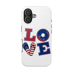 Patriotic LOVE Tough Phone Case — USA Flag & Donut Graphic