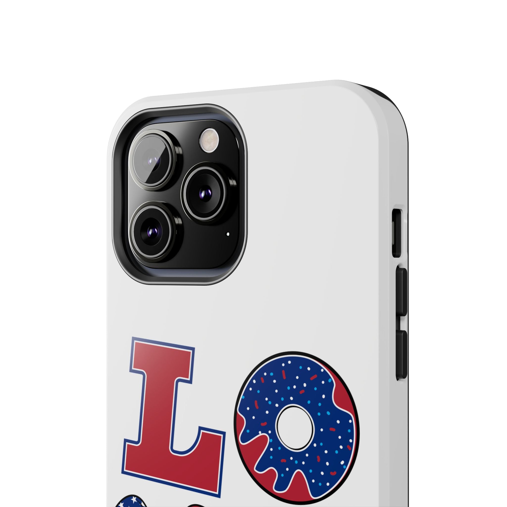 Patriotic LOVE Tough Phone Case — USA Flag & Donut Graphic