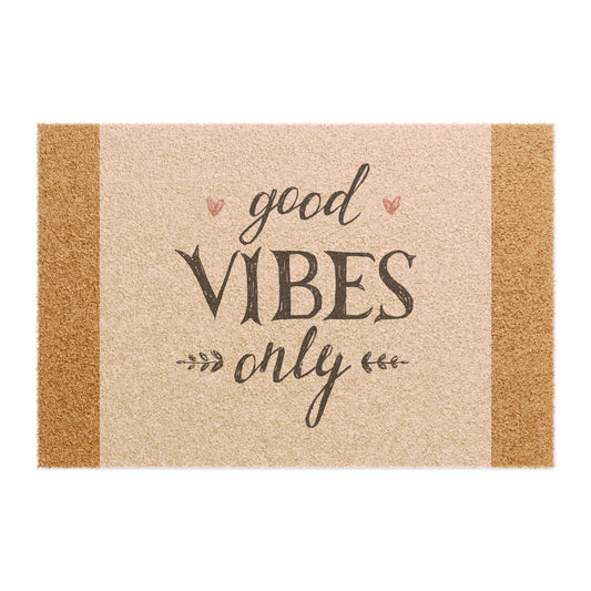 Good Vibes Only Doormat | Welcome Mat for Home Decor, Outdoor Entryway, Housewarming Gift, Bohemian Style, Positive Energy