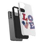 Patriotic LOVE Tough Phone Case — USA Flag & Donut Graphic
