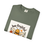 Bee Fruitful T-Shirt, Unisex Garment Dyed Tee, Cute Bee Apparel, Nature Lover's Gift, Summer Outfit, Eco-Friendly Fashion