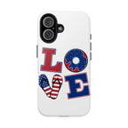 Patriotic LOVE Tough Phone Case — USA Flag & Donut Graphic