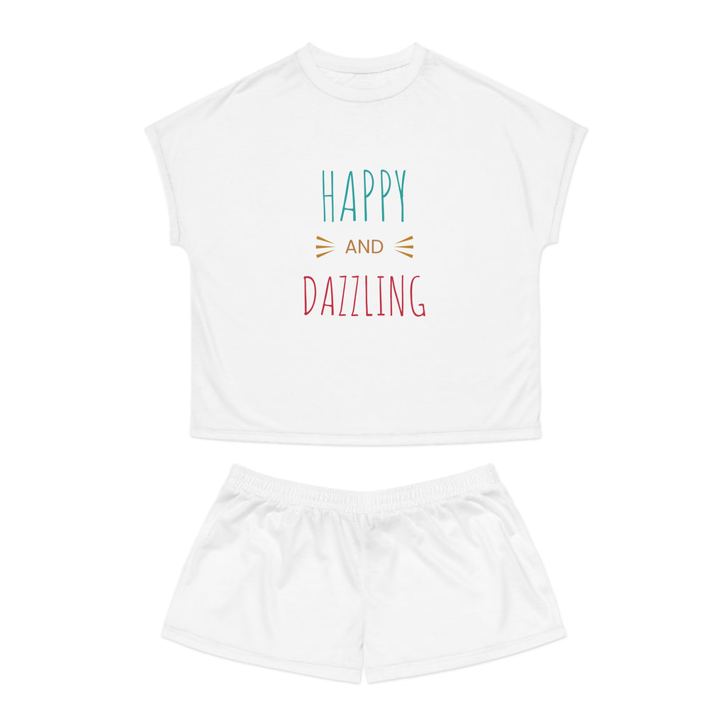 Happy and Dazzling Women's Short Pajama Set — Cute Printed Sleepwear