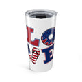 Patriotic 'LOVE' 20oz Tumbler - American Flag Flip-Flop & Donut Travel Mug