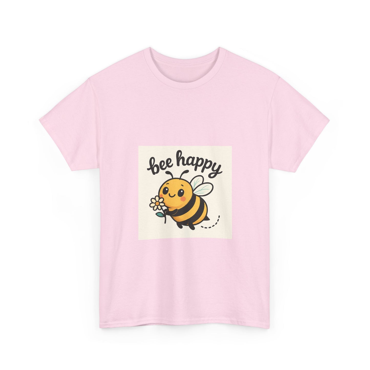 Bee Happy Tee, Unisex Cotton T-Shirt, Cute Bee Graphic Tee, Fun Summer Shirt, Gift for Bee Lovers, Nature Enthusiast Apparel