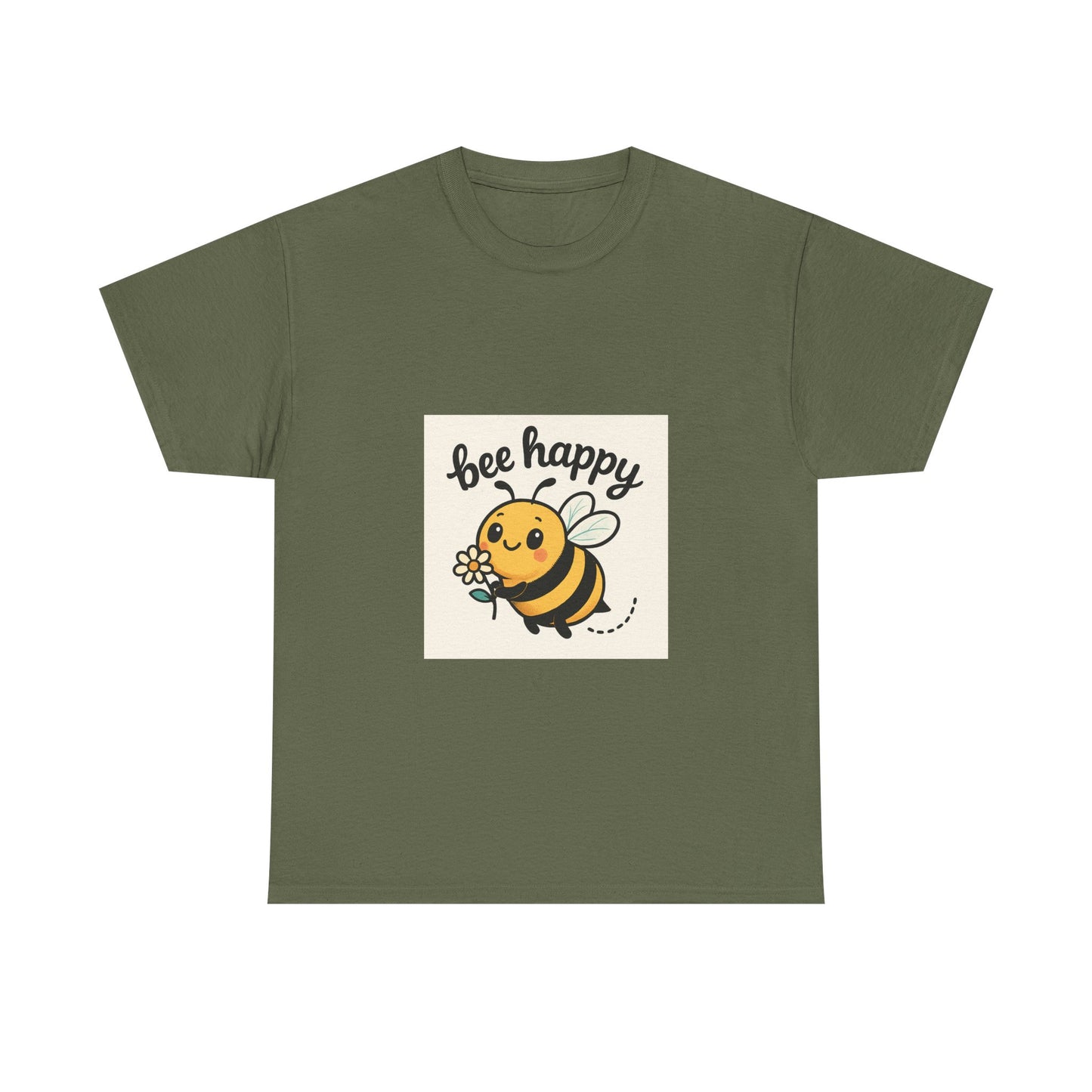Bee Happy Tee, Unisex Cotton T-Shirt, Cute Bee Graphic Tee, Fun Summer Shirt, Gift for Bee Lovers, Nature Enthusiast Apparel