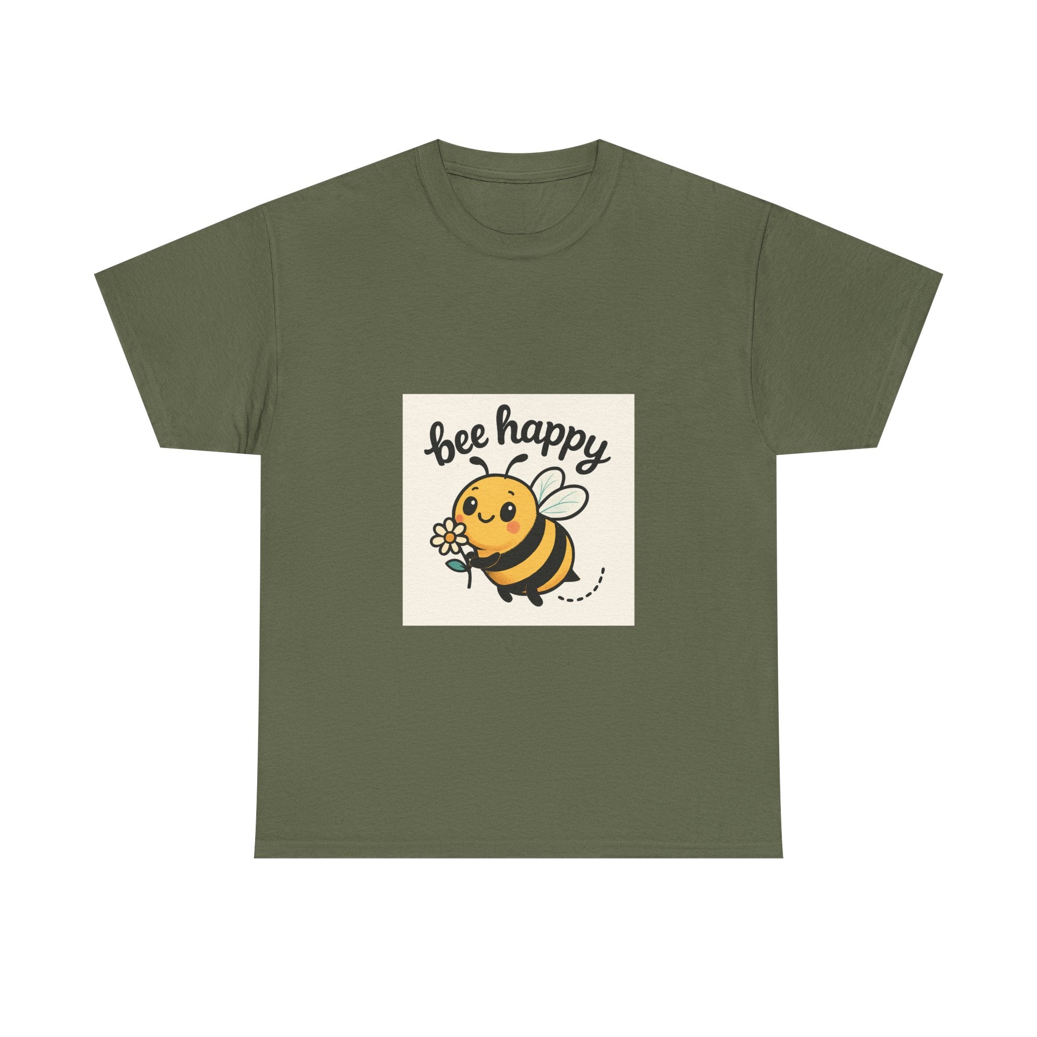 Bee Happy Tee, Unisex Cotton T-Shirt, Cute Bee Graphic Tee, Fun Summer Shirt, Gift for Bee Lovers, Nature Enthusiast Apparel