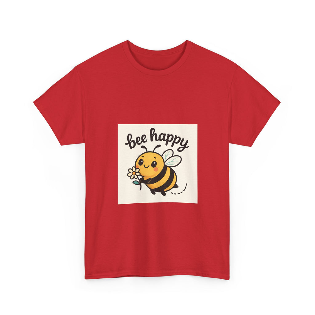 Bee Happy Tee, Unisex Cotton T-Shirt, Cute Bee Graphic Tee, Fun Summer Shirt, Gift for Bee Lovers, Nature Enthusiast Apparel