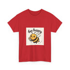 Bee Happy Tee, Unisex Cotton T-Shirt, Cute Bee Graphic Tee, Fun Summer Shirt, Gift for Bee Lovers, Nature Enthusiast Apparel