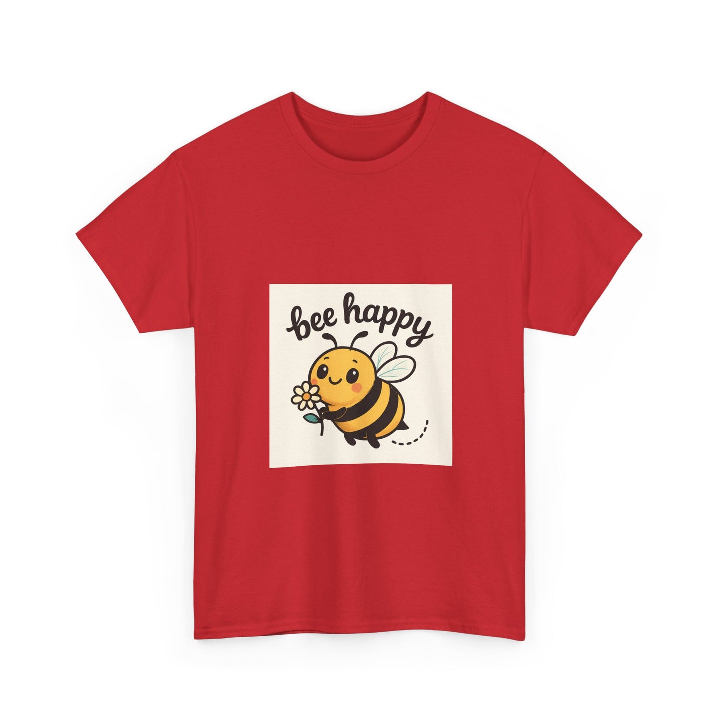 Bee Happy Tee, Unisex Cotton T-Shirt, Cute Bee Graphic Tee, Fun Summer Shirt, Gift for Bee Lovers, Nature Enthusiast Apparel