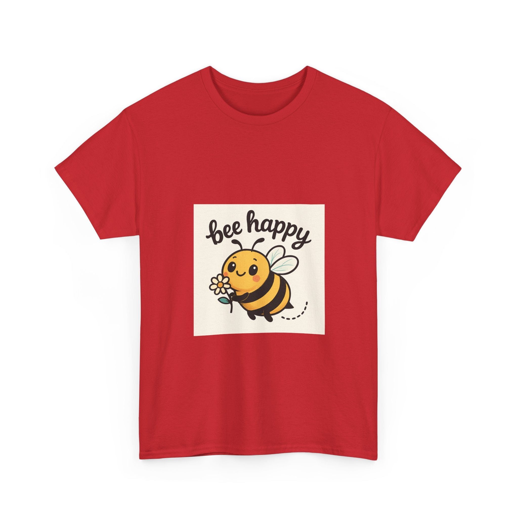 Bee Happy Tee, Unisex Cotton T-Shirt, Cute Bee Graphic Tee, Fun Summer Shirt, Gift for Bee Lovers, Nature Enthusiast Apparel