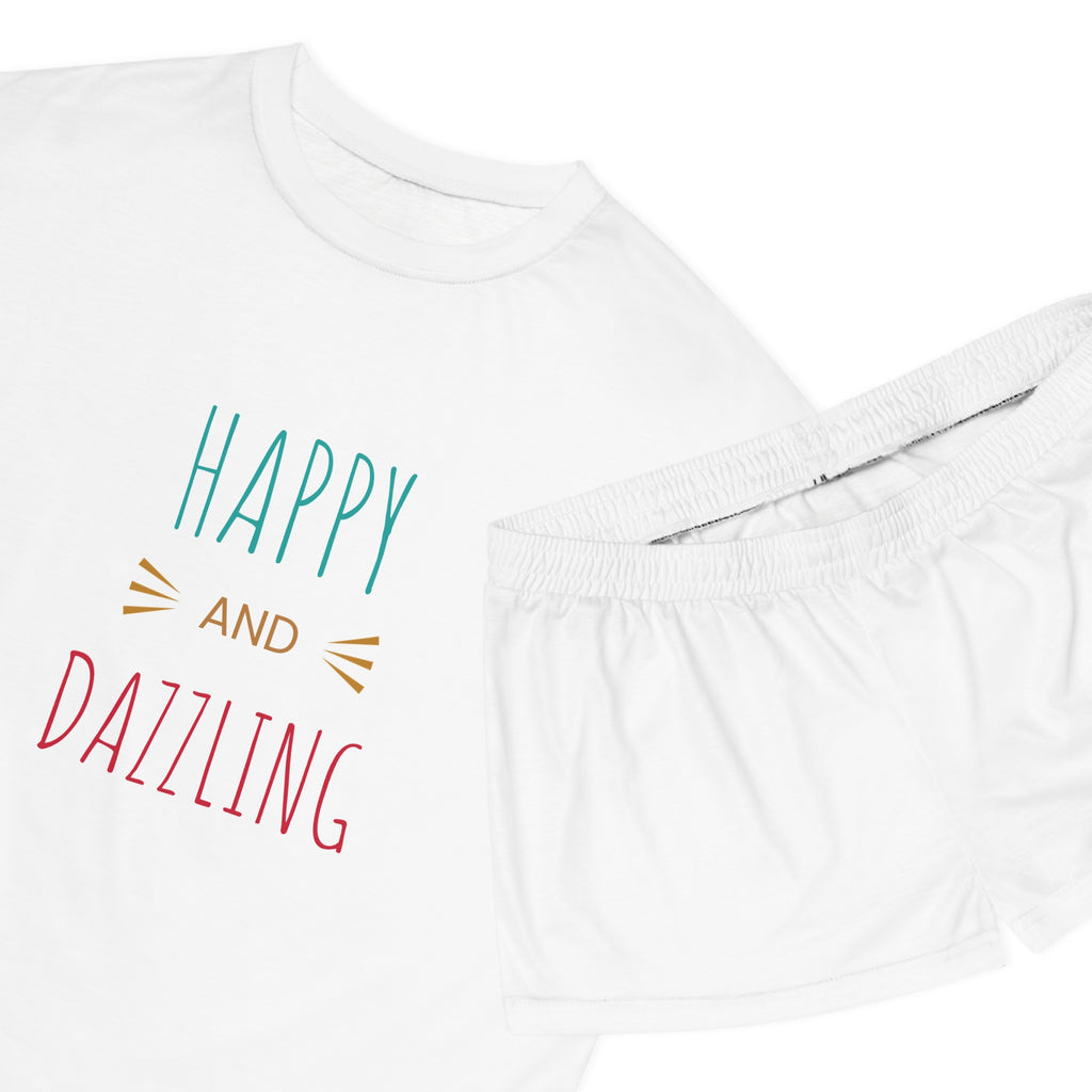 Happy and Dazzling Women's Short Pajama Set — Cute Printed Sleepwear