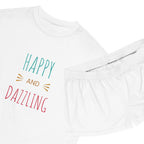 Happy and Dazzling Women's Short Pajama Set — Cute Printed Sleepwear