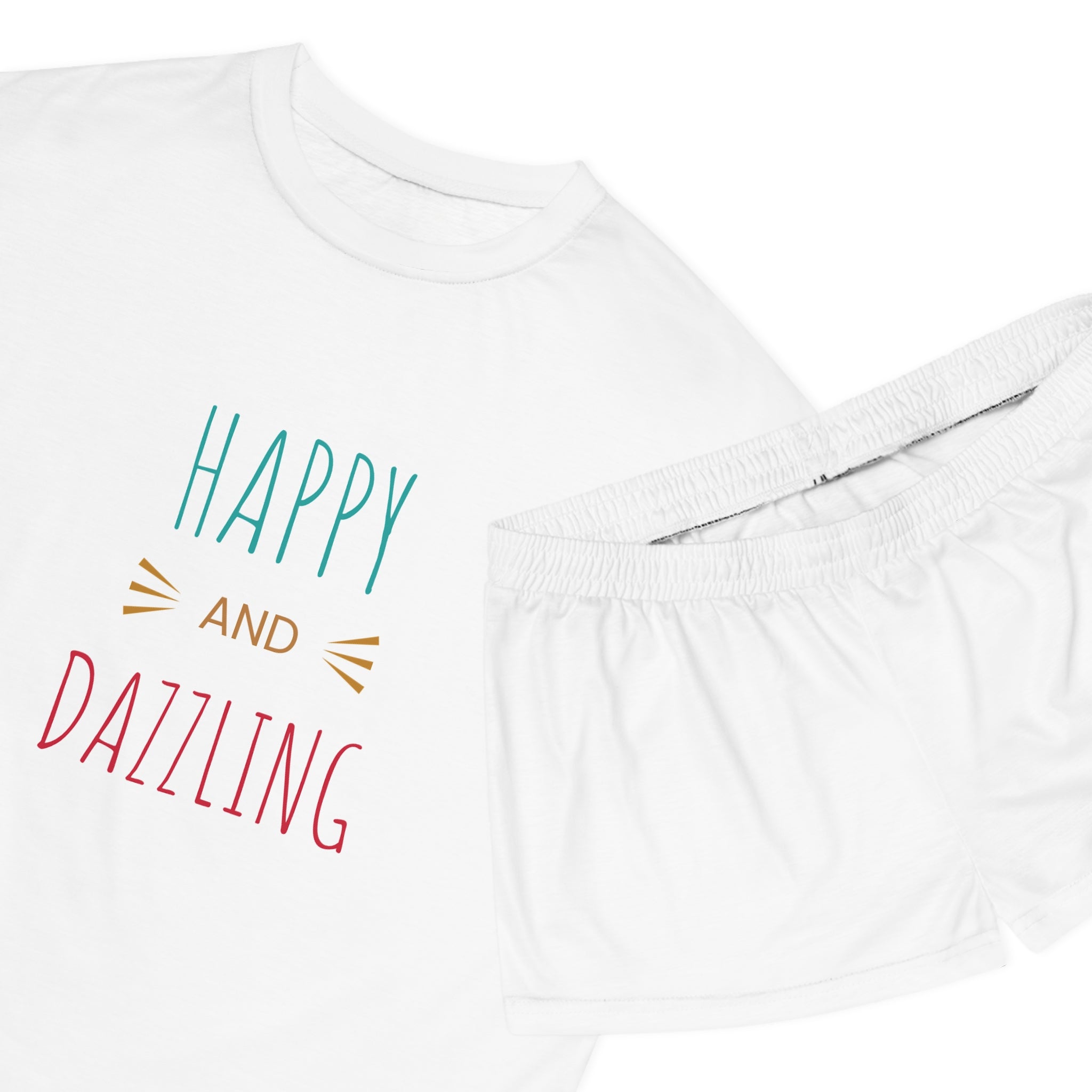 Happy and Dazzling Women's Short Pajama Set — Cute Printed Sleepwear