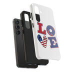 Patriotic LOVE Tough Phone Case — USA Flag & Donut Graphic