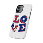 Patriotic LOVE Tough Phone Case — USA Flag & Donut Graphic