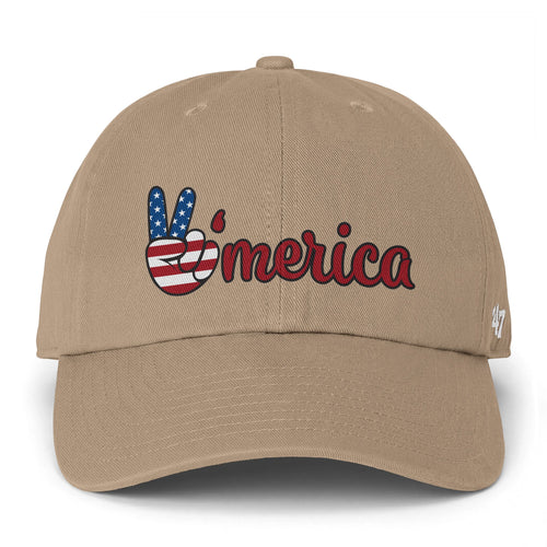 'Merica Peace Sign Cap – Patriotic USA Flag Baseball Hat