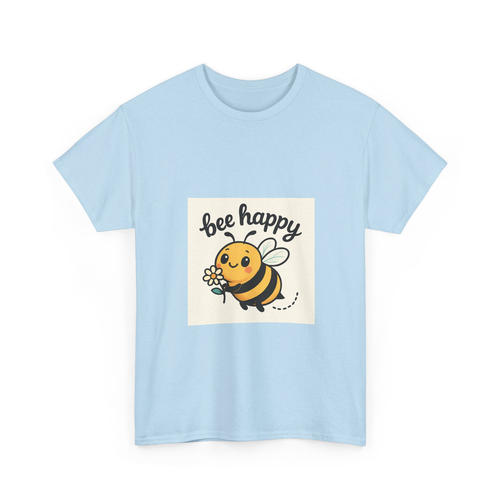 Bee Happy Tee, Unisex Cotton T-Shirt, Cute Bee Graphic Tee, Fun Summer Shirt, Gift for Bee Lovers, Nature Enthusiast Apparel