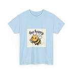 Bee Happy Tee, Unisex Cotton T-Shirt, Cute Bee Graphic Tee, Fun Summer Shirt, Gift for Bee Lovers, Nature Enthusiast Apparel