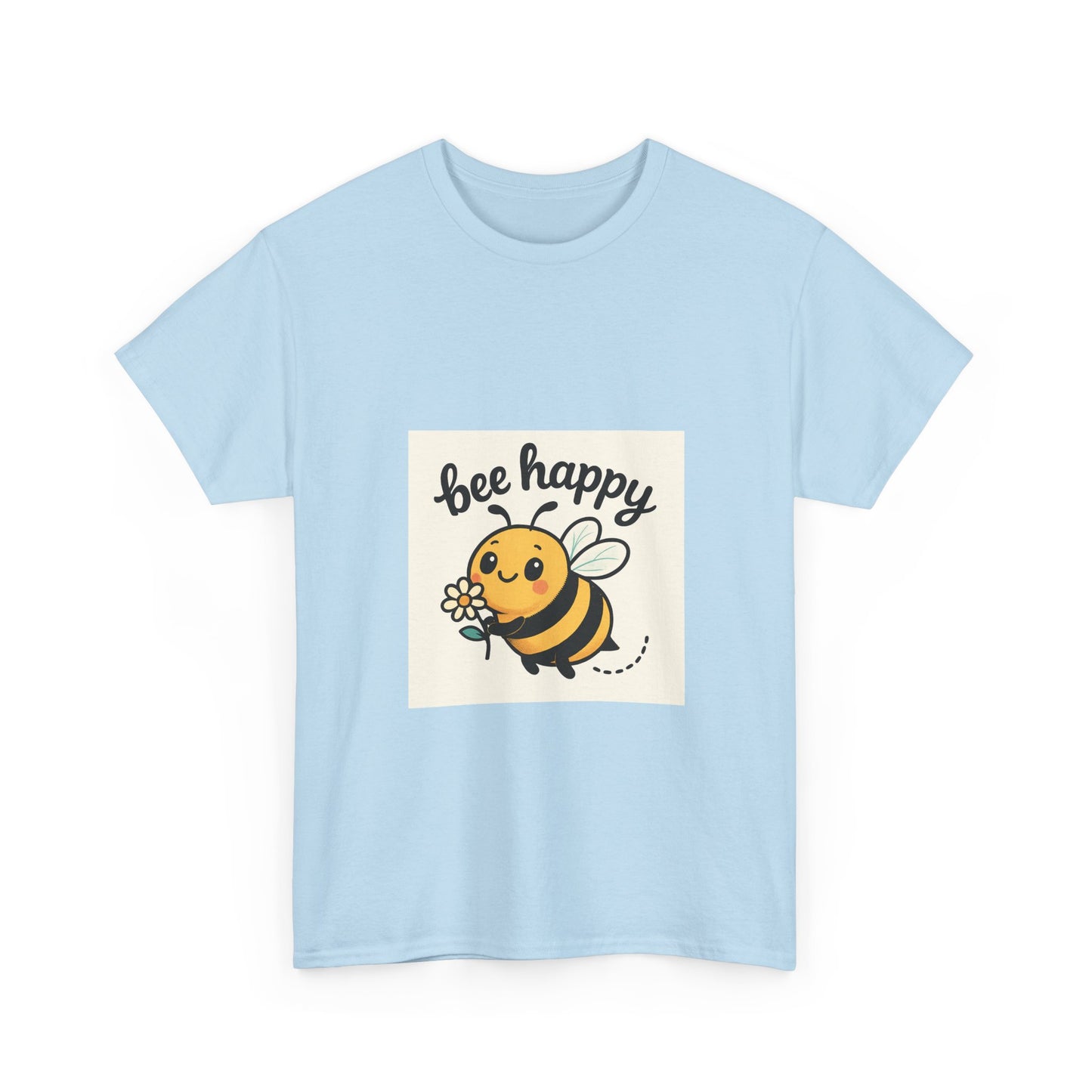 Bee Happy Tee, Unisex Cotton T-Shirt, Cute Bee Graphic Tee, Fun Summer Shirt, Gift for Bee Lovers, Nature Enthusiast Apparel
