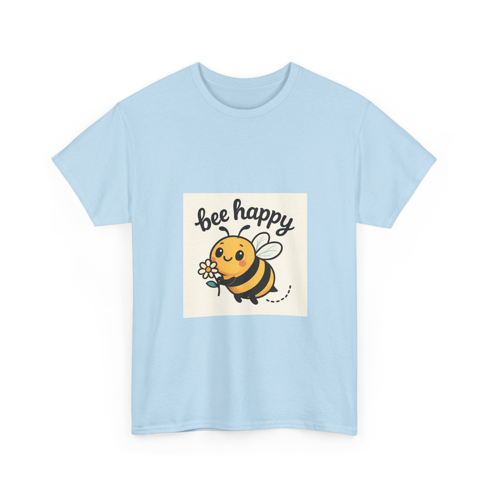 Bee Happy Tee, Unisex Cotton T-Shirt, Cute Bee Graphic Tee, Fun Summer Shirt, Gift for Bee Lovers, Nature Enthusiast Apparel