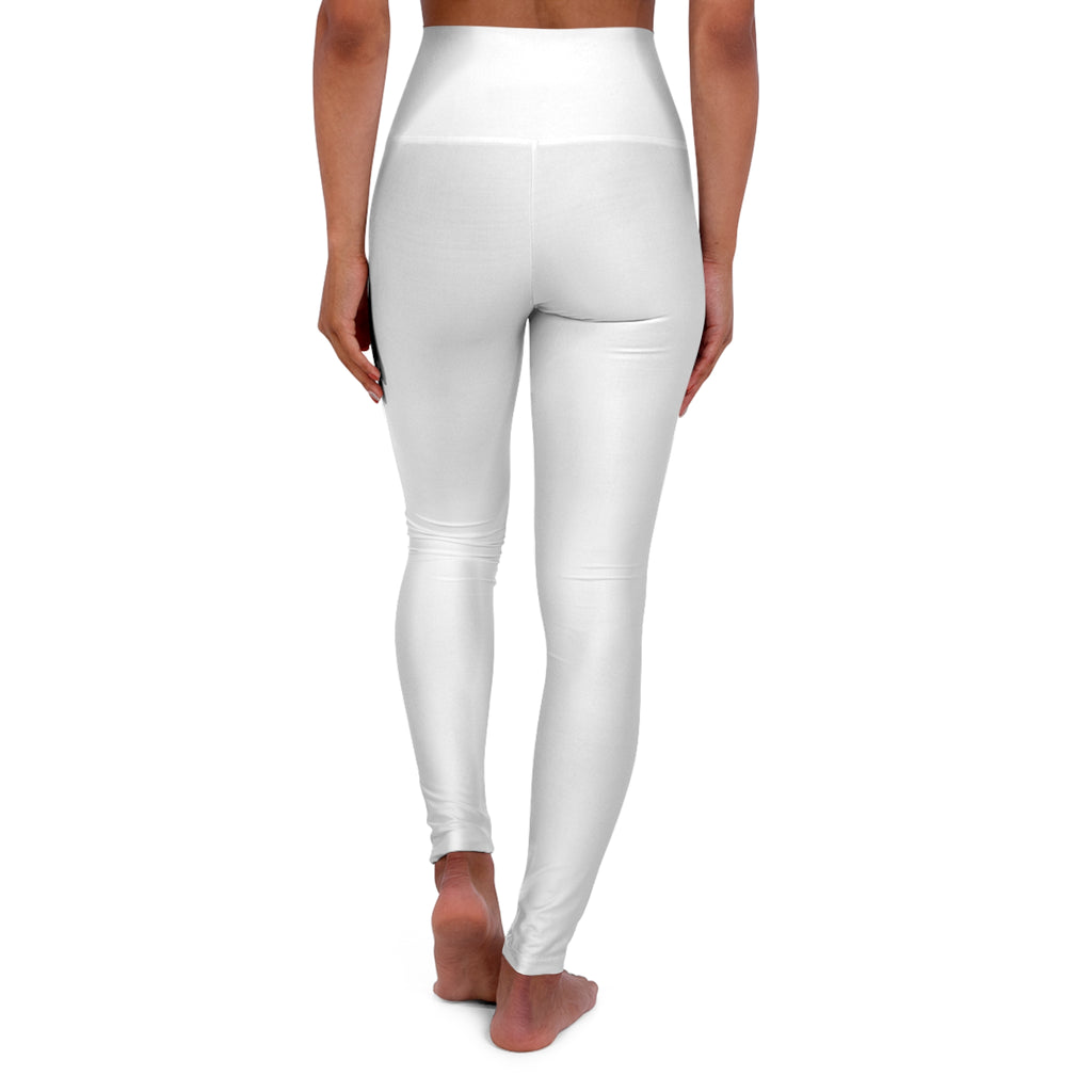 High-Waist Yoga Leggings — Bee Cool Minimal Logo AOP