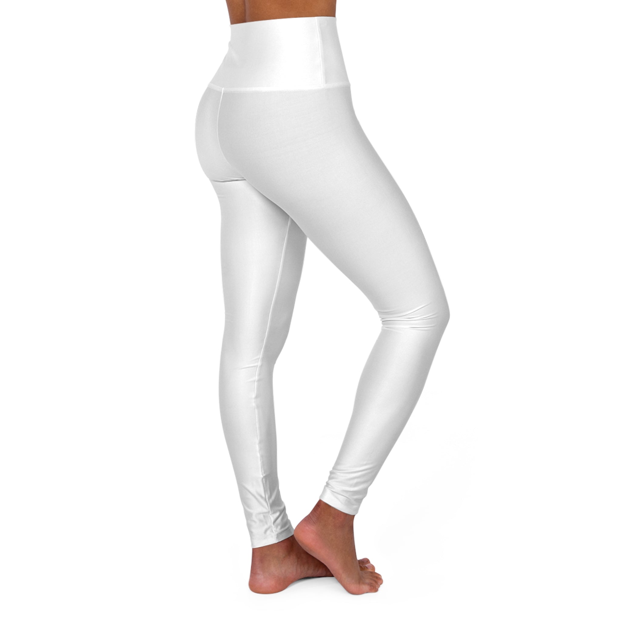 High-Waist Yoga Leggings — Bee Cool Minimal Logo AOP