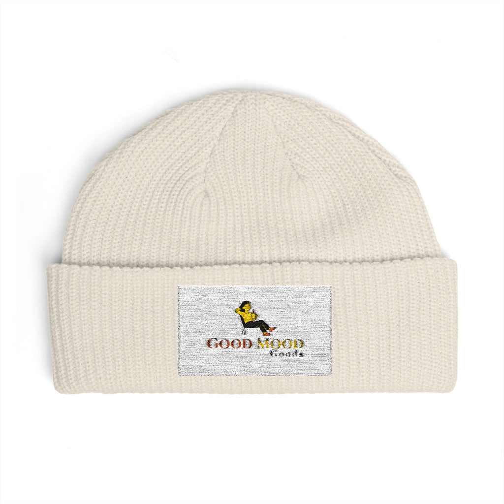 Embroidered Cuff Beanie – Cozy Knit Hat with Vintage Bird Logo