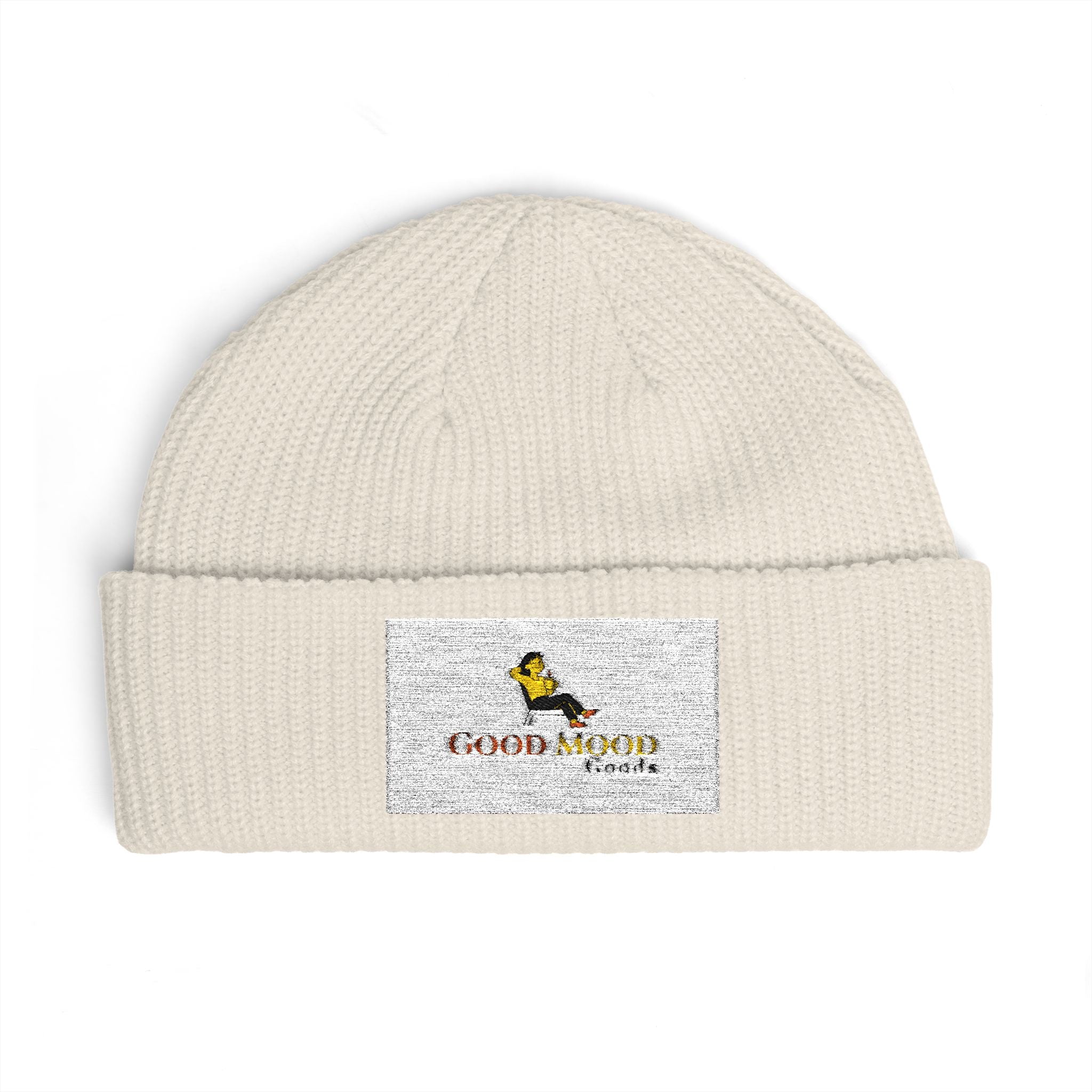 Embroidered Cuff Beanie – Cozy Knit Hat with Vintage Bird Logo