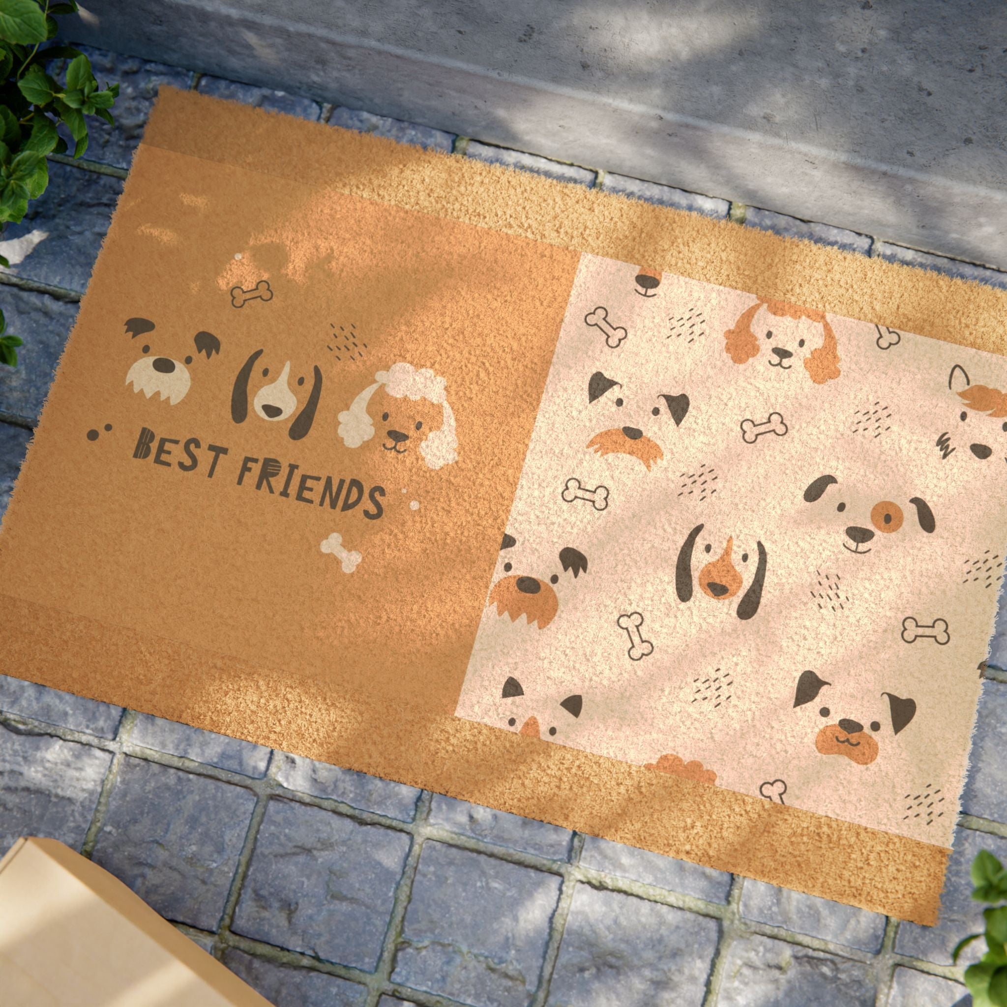 Best Friends Dog Doormat — Cute Puppy Pattern Welcome Mat