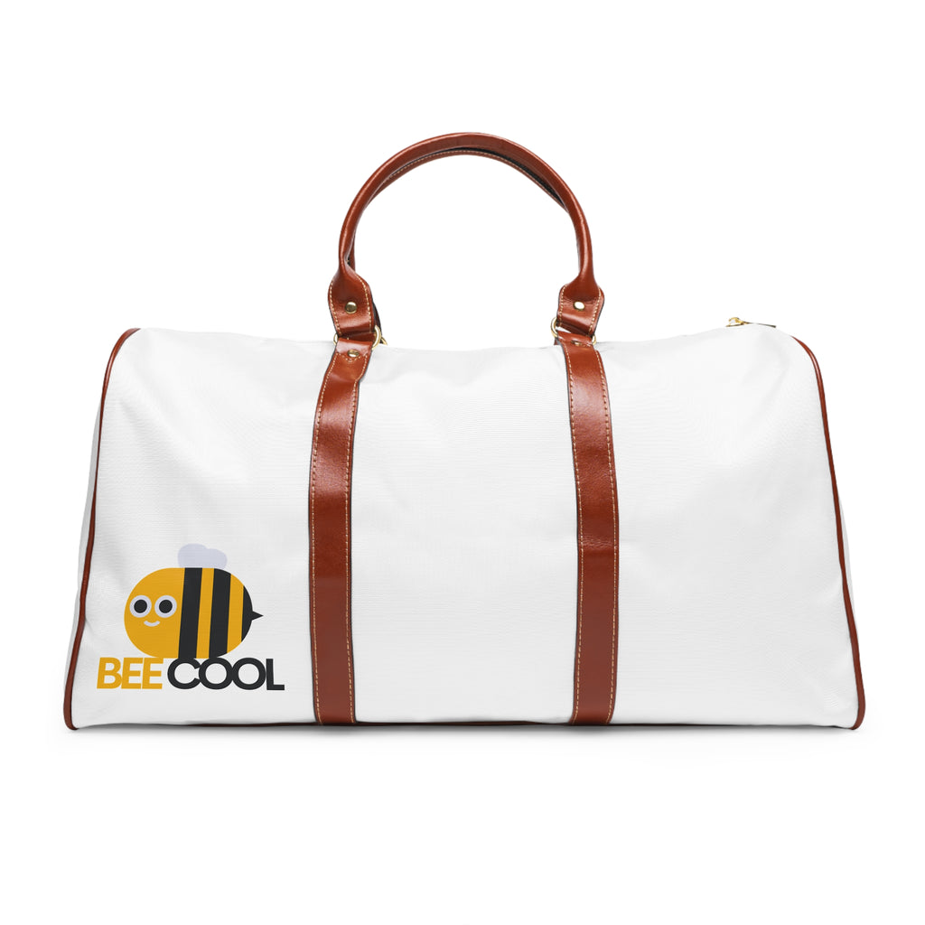 Bee Cool Waterproof Travel Bag — Cute Bee Print Duffle for Weekend Trips