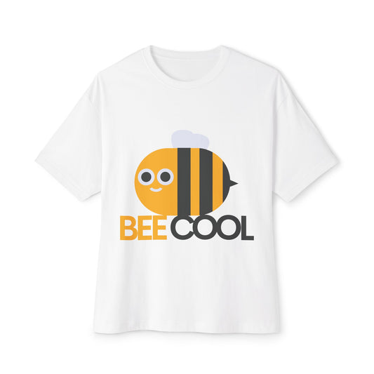 Bee Cool Unisex Oversized Boxy Tee, Cute Graphic T-Shirt, Summer Apparel, Fun Gift, Bee Lover Shirt, Eco-Friendly Fashion, Casual Wear