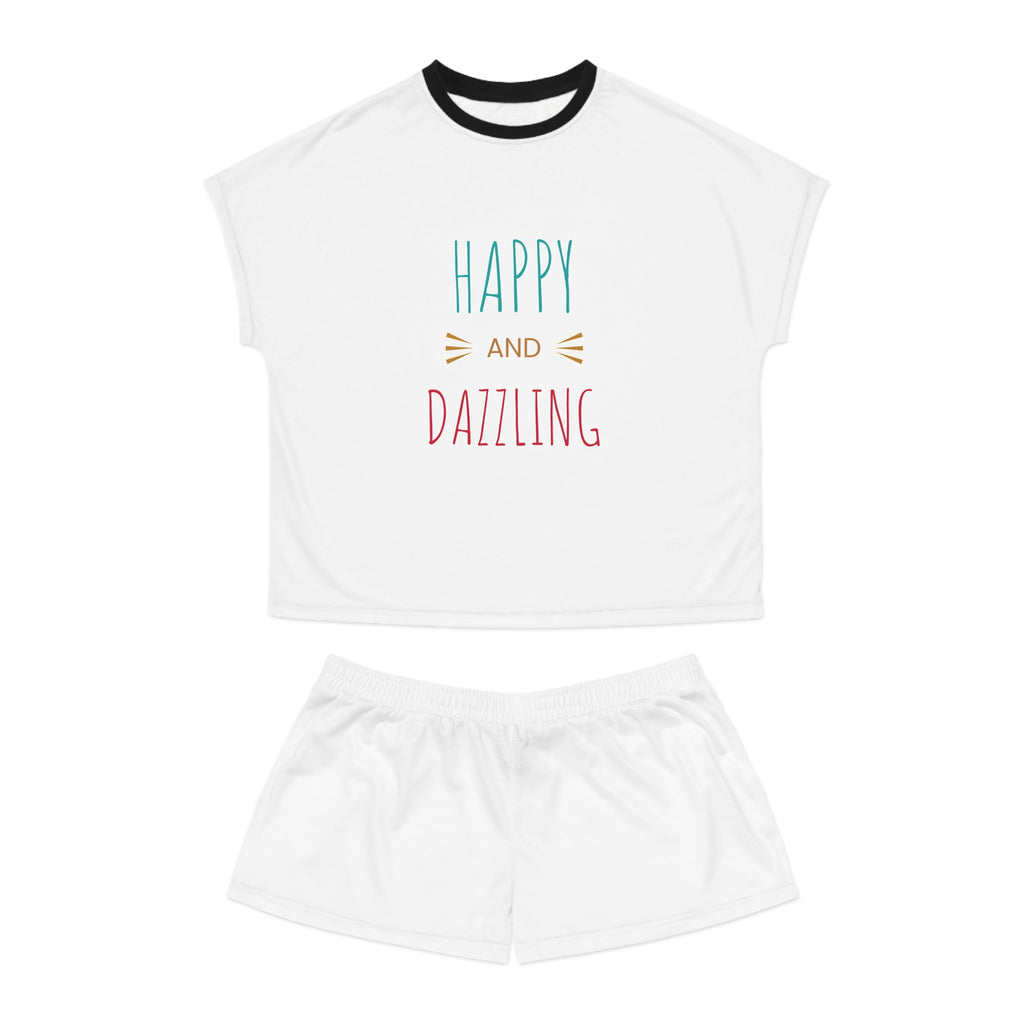 Happy and Dazzling Women's Short Pajama Set — Cute Printed Sleepwear