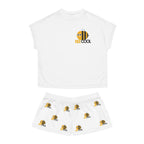 Bee Cool Women’s Pajama Set — Cute Bee Print Short Sleeve Top & Shorts