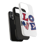 Patriotic LOVE Tough Phone Case — USA Flag & Donut Graphic