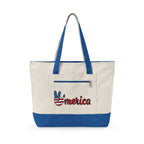 Canvas Tote — Patriotic "Merica" & Flag Love Zippered Beach Bag