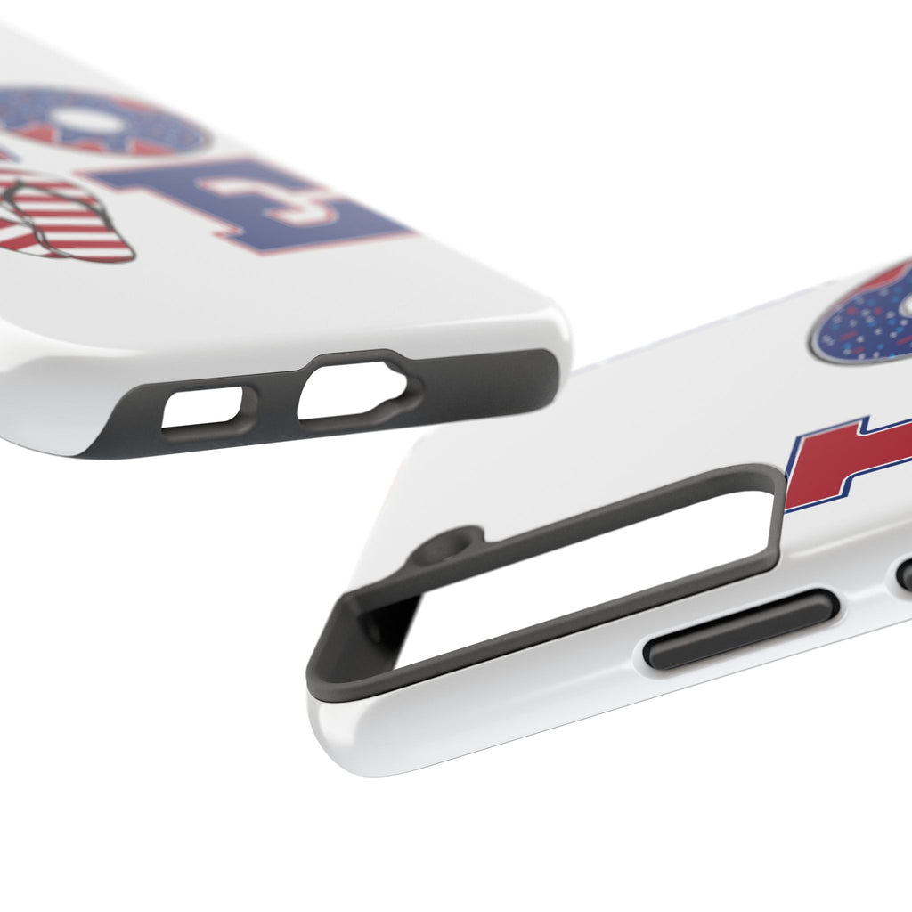 Patriotic LOVE Tough Phone Case — USA Flag & Donut Graphic