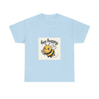 Bee Happy Tee, Unisex Cotton T-Shirt, Cute Bee Graphic Tee, Fun Summer Shirt, Gift for Bee Lovers, Nature Enthusiast Apparel