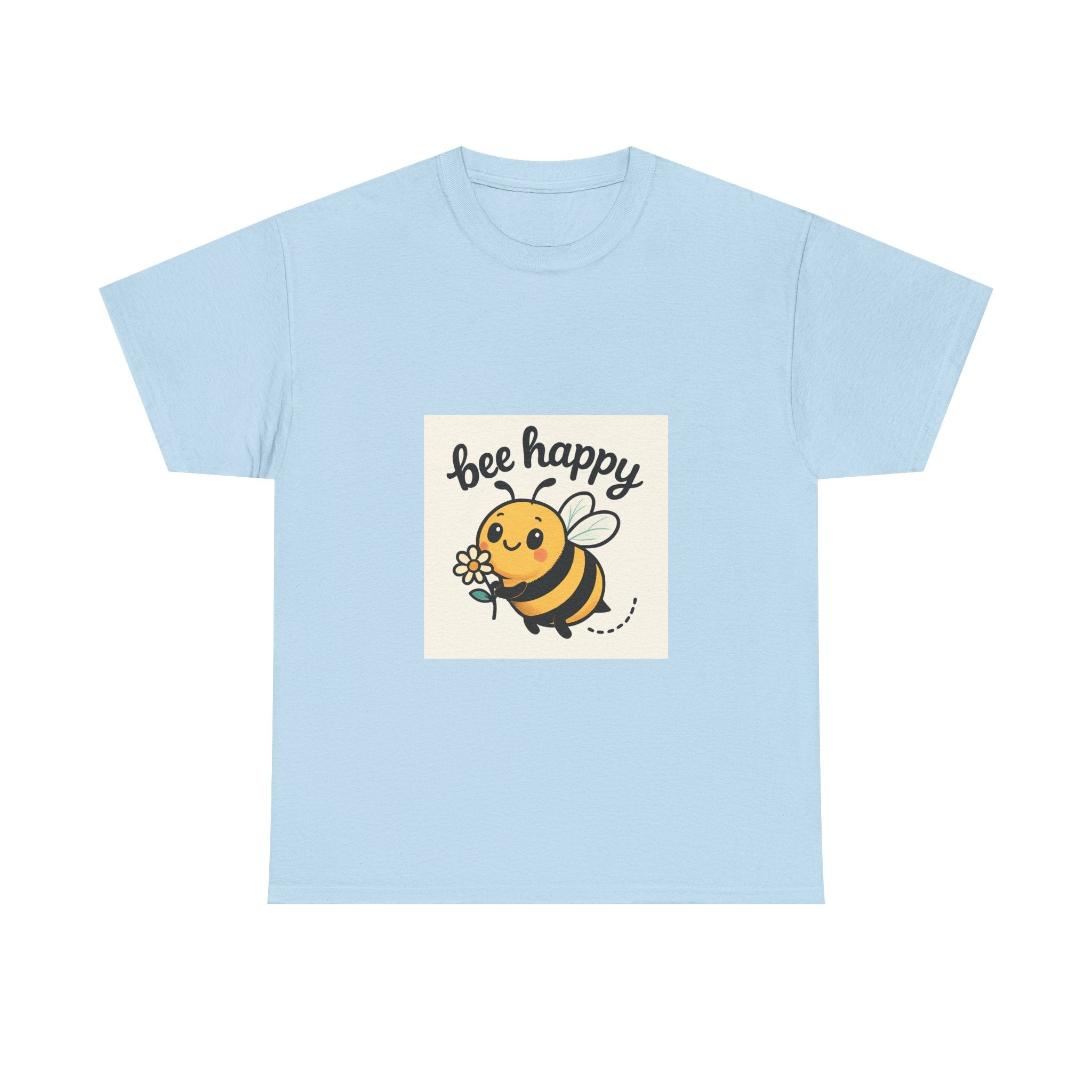 Bee Happy Tee, Unisex Cotton T-Shirt, Cute Bee Graphic Tee, Fun Summer Shirt, Gift for Bee Lovers, Nature Enthusiast Apparel