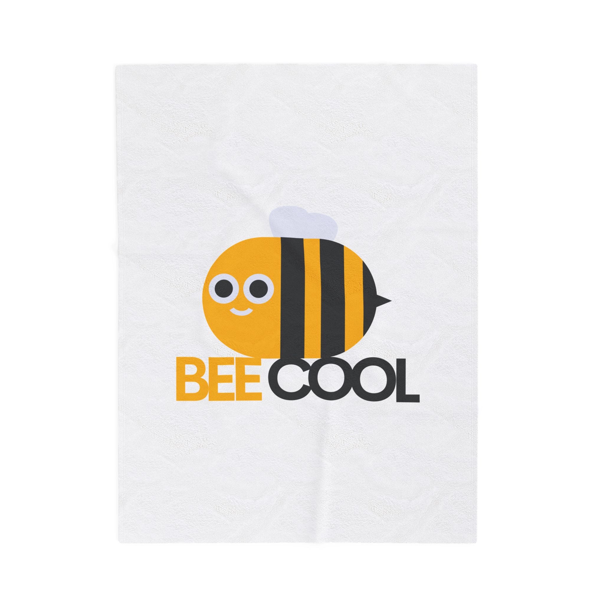 Bee Cool Velveteen Plush Blanket - Cozy Gift for Kids, Nursery Decor, Bee Themed Decor, Summer Vibes, Soft Throw Blanket