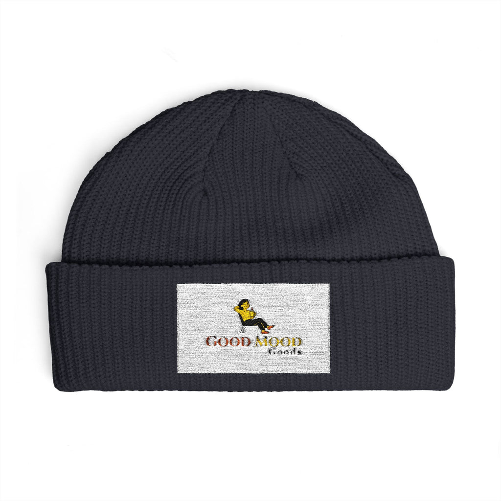 Embroidered Cuff Beanie – Cozy Knit Hat with Vintage Bird Logo