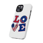 Patriotic LOVE Tough Phone Case — USA Flag & Donut Graphic