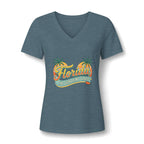 Florida Sunshine State V-Neck T-Shirt – Women's Retro Palm Tree Tee