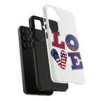 Patriotic LOVE Tough Phone Case — USA Flag & Donut Graphic