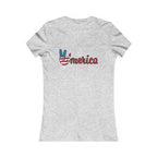 Women's Tee - 'LOVE' American Flag Design | 'Merica' Back Peace Sign Patriotic T-Shirt