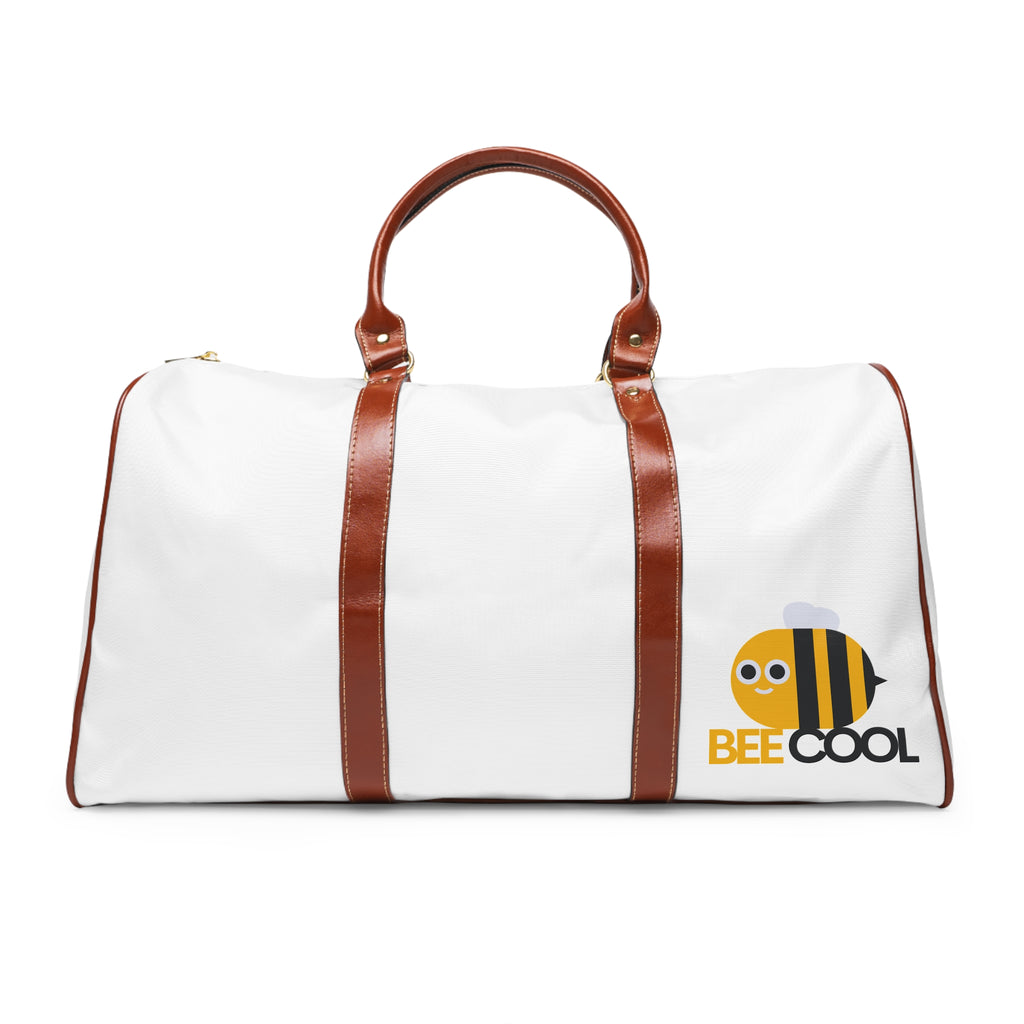 Bee Cool Waterproof Travel Bag — Cute Bee Print Duffle for Weekend Trips
