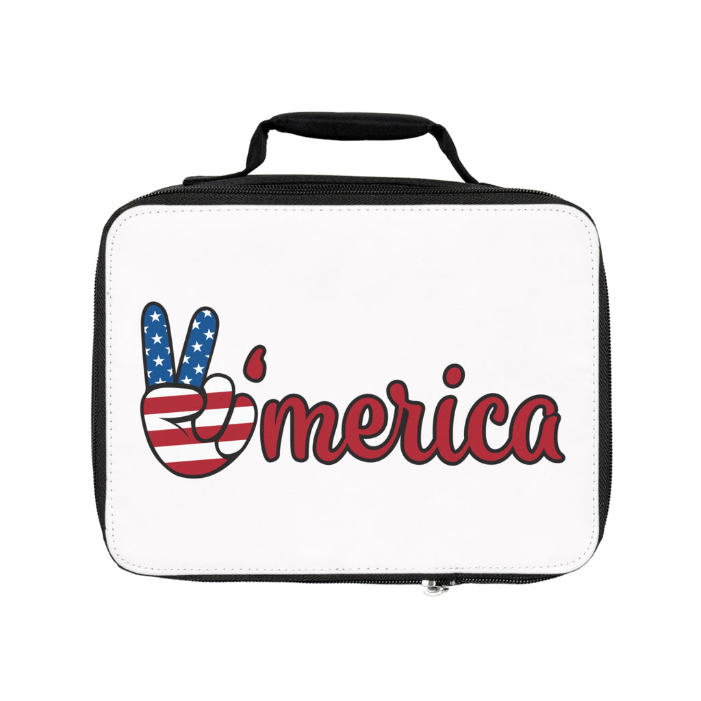 'Merica Peace Sign Lunch Bag — Patriotic 4th of July Cooler Tote