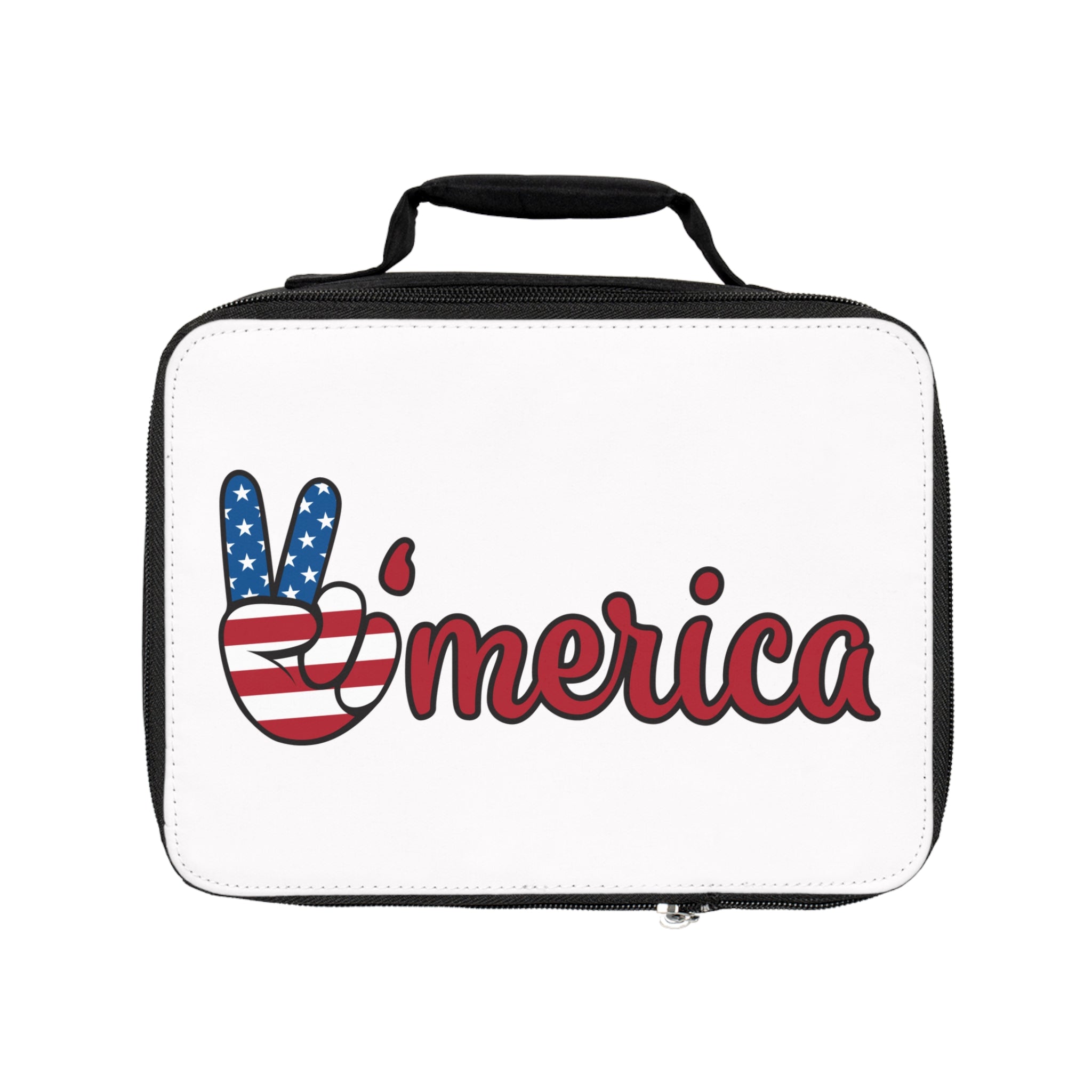 'Merica Peace Sign Lunch Bag — Patriotic 4th of July Cooler Tote