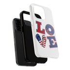 Patriotic LOVE Tough Phone Case — USA Flag & Donut Graphic