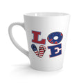 Patriotic 'LOVE' Latte Mug – American Flag Donut & Flip-Flop Design